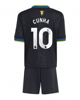 Billige Fotballdrakt Manchester United Matheus Cunha #10 Replika Tredjedraktsett Barn 2025-26 Kortermet (med bukser)